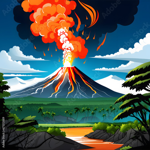 Volcano is eruptet, AI-generatet