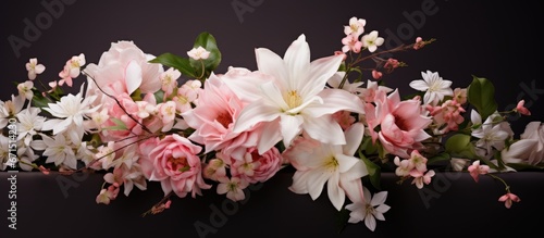 pink and white floral arrangement
