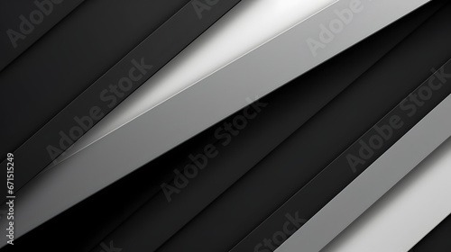 Black white dark gray abstract modern background. Geometric shape. Diagonal line stripe angle. Generative AI. photo