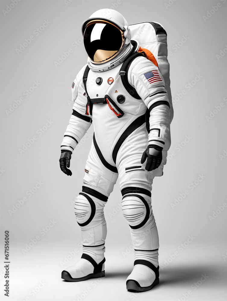 An astronaut on white isolated White background
