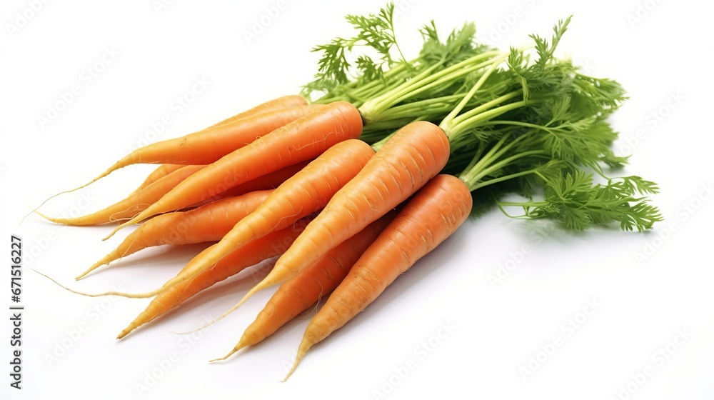 fresh carrots with leaves isolated without background fresh carrots with leaves isolated without background
