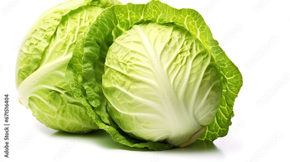 Green cabbage isolated on white background Green cabbage isolated on white background