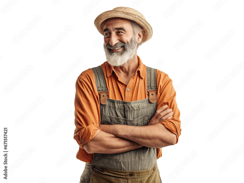 Cheerful middle-aged farmer, cut out Cheerful middle-aged farmer, cut out