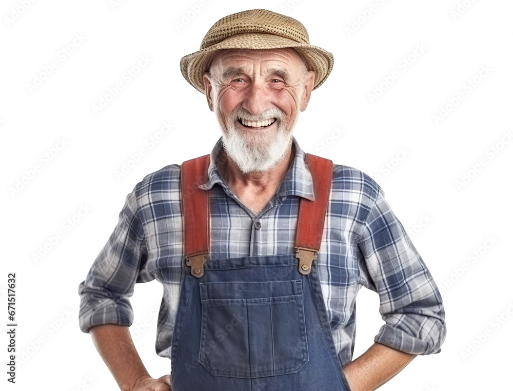 Cheerful middle-aged farmer, cut out Cheerful middle-aged farmer, cut out