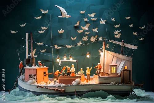 漁船のジオラマ photo