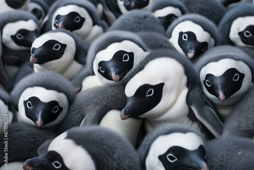 a cluster of penguins together. Generative AI