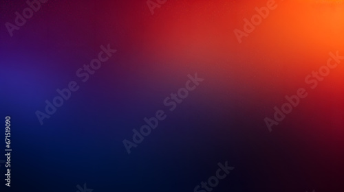 Dark grainy color gradient background, purple red orange blue black colors. Generative AI. photo