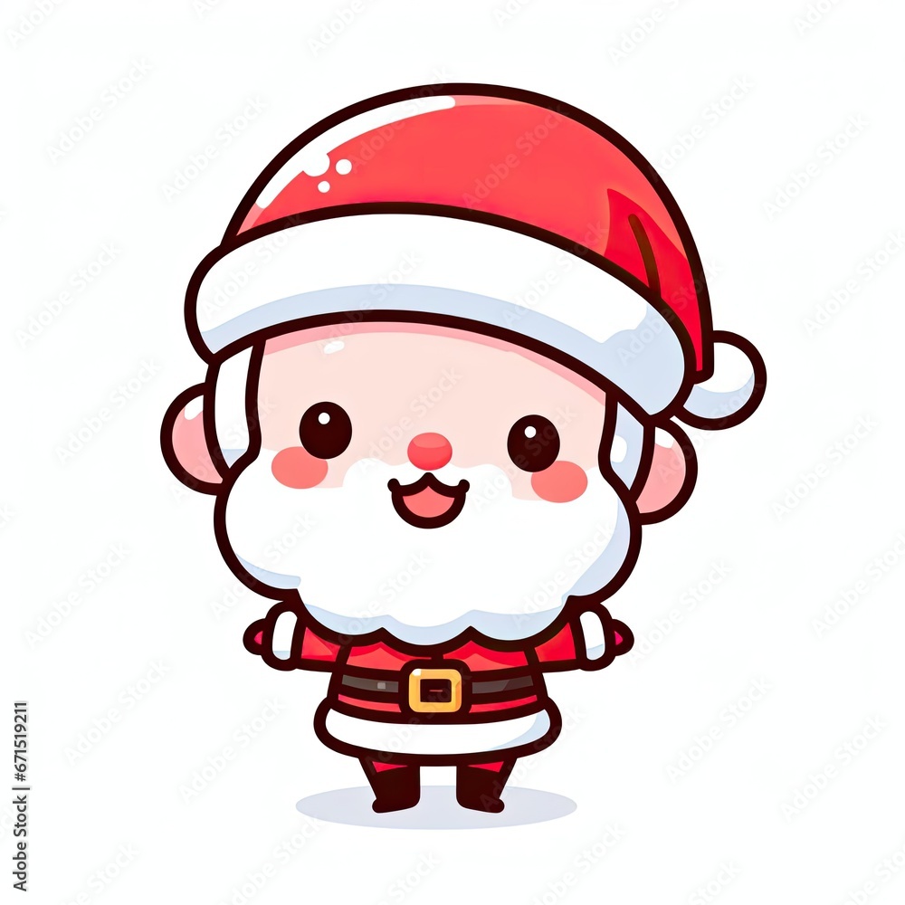 white background, cute character, santa claus white background, cute character, santa claus