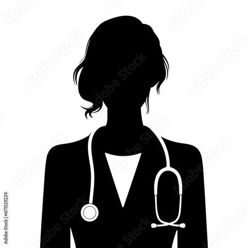 Woman Doctor Silhouette. Vector illustration