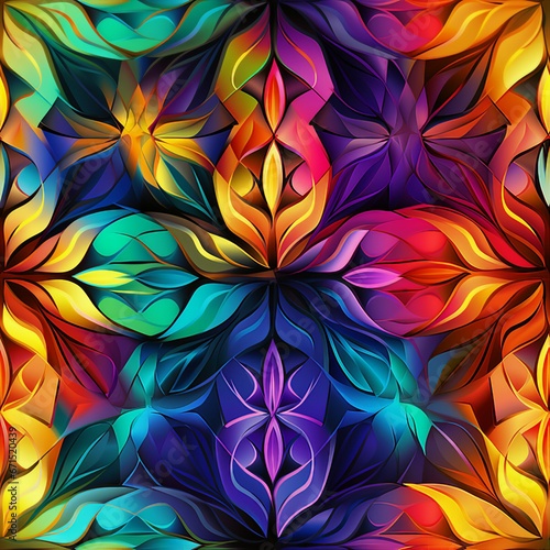 Fractal Geometry with Vibrant Hues Pattern