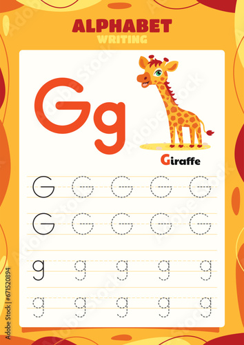 Alphabet Tracing Worksheet Template With Animal