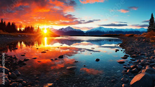 アラスカで見た夕日(generative ai) © Rossi0917