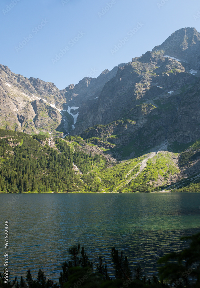 lake and mountains