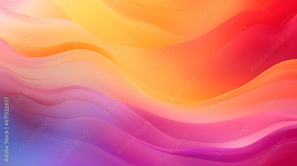 Gold red coral orange yellow peach pink magenta purple blue abstract background. Color gradient. Generative AI.
