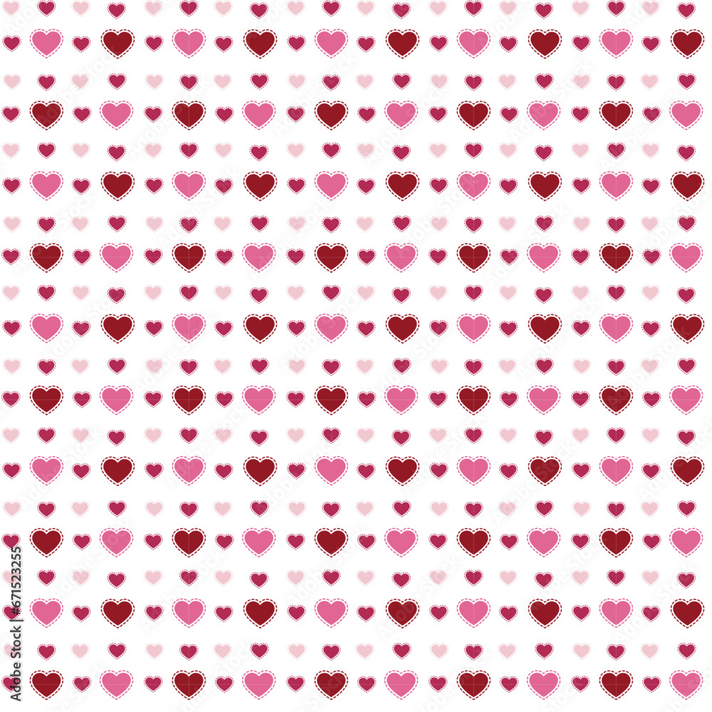 Hand drawn red hearts seamless pattern, Valentine's, Mother's day, birthday card, wallpaper or gift wrap design. Hand drawn red hearts seamless pattern, Valentine's, Mother's day, birthday card, wallpaper or gift wrap design.
