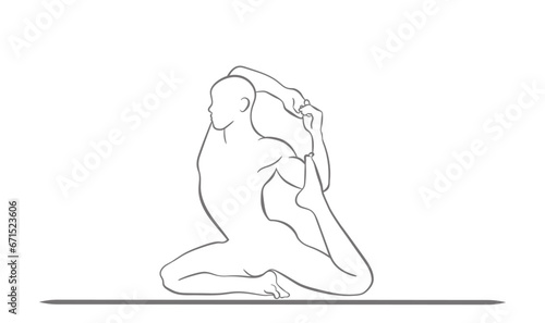 posture of King Pigeon, immerse yourself in physical and mental balance, discovering yoga's tranquil strength.