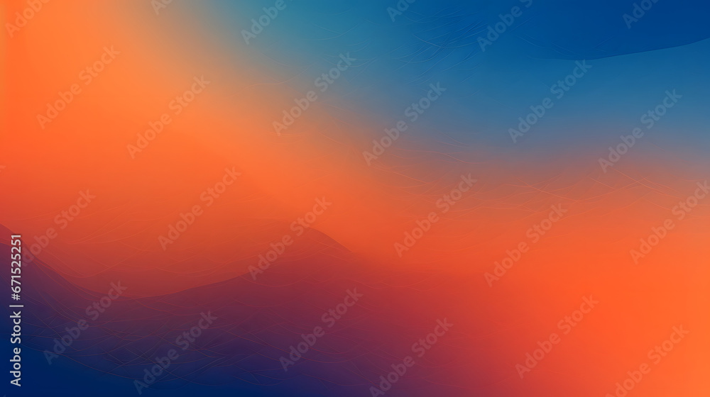 Orange blue vibrant color gradient background, grainy texture effect, web banner design. Generative AI.