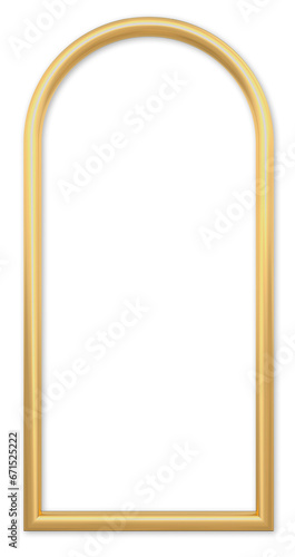 3D Golden Arched Wide Frame Border with Shadow
