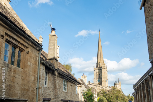 Burford, West Oxfordshire, UK- Burford High Street, a picturesque English town in the Cotswolds photo