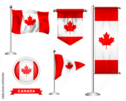 vector set of the national flag of canada in various creative designs