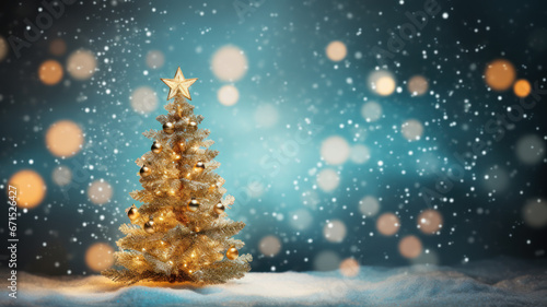 Elegant Bokeh Christmas Tree with Snowy Glow