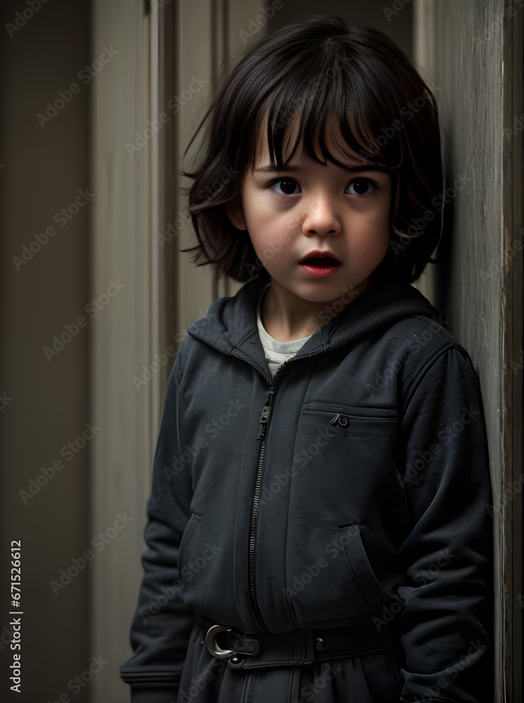 Scared child medium waist: maximum detail cinematic. Scared child medium waist: maximum detail cinematic.