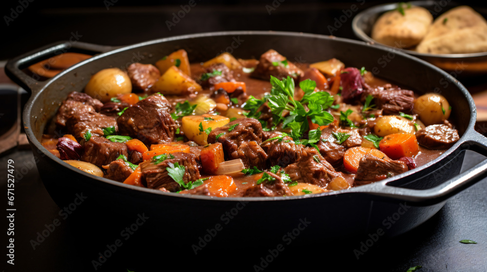Beef Stew in Pan