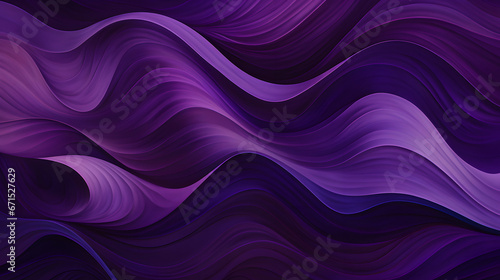 Purple Waves on Dark. Generative AI.
