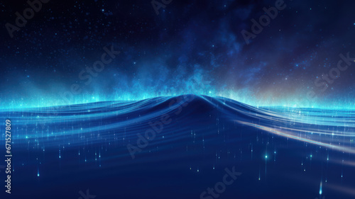 Blue Futuristic Data Wave Background © M.Gierczyk