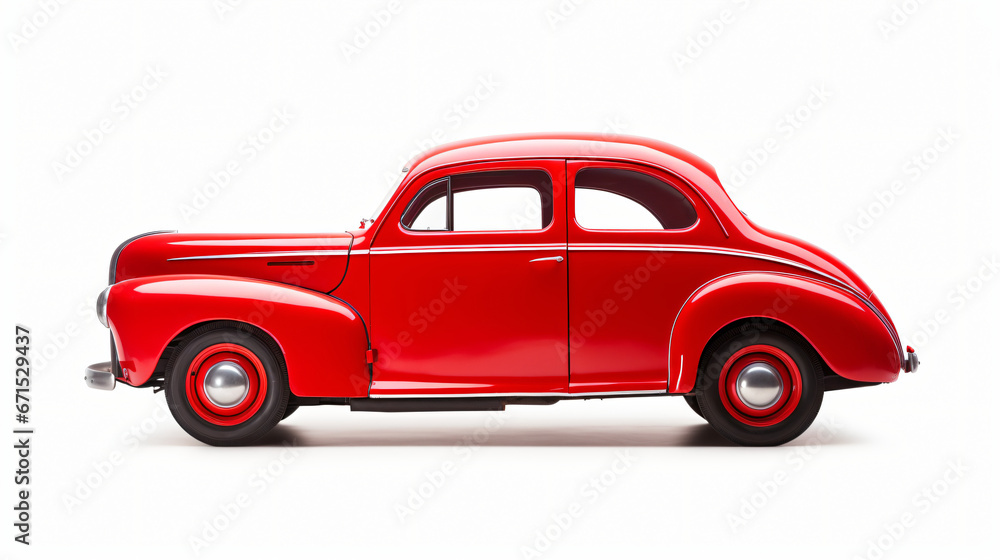 Red car isolated on white background