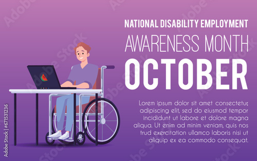 Website banner template about national disability employment awareness month