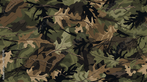 Forest Army terrain Camouflage seamless pattern for hunting photo