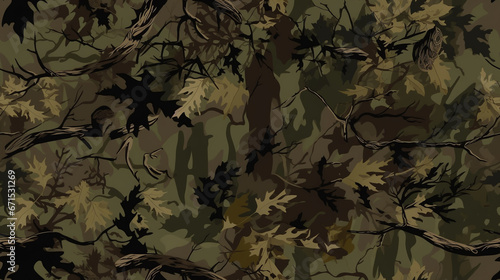 Forest Camouflage seamless pattern for wild hunting