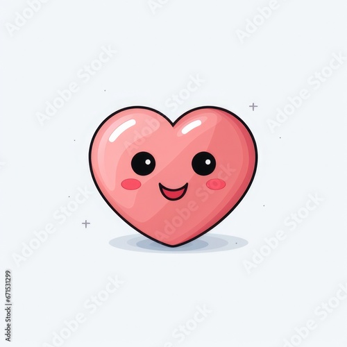 Realistic Minimalistic Blushing Love Emoticon Illustration for Romantic Greetings and Joyful Expressions - Valentine's Day Concept. Generative AI