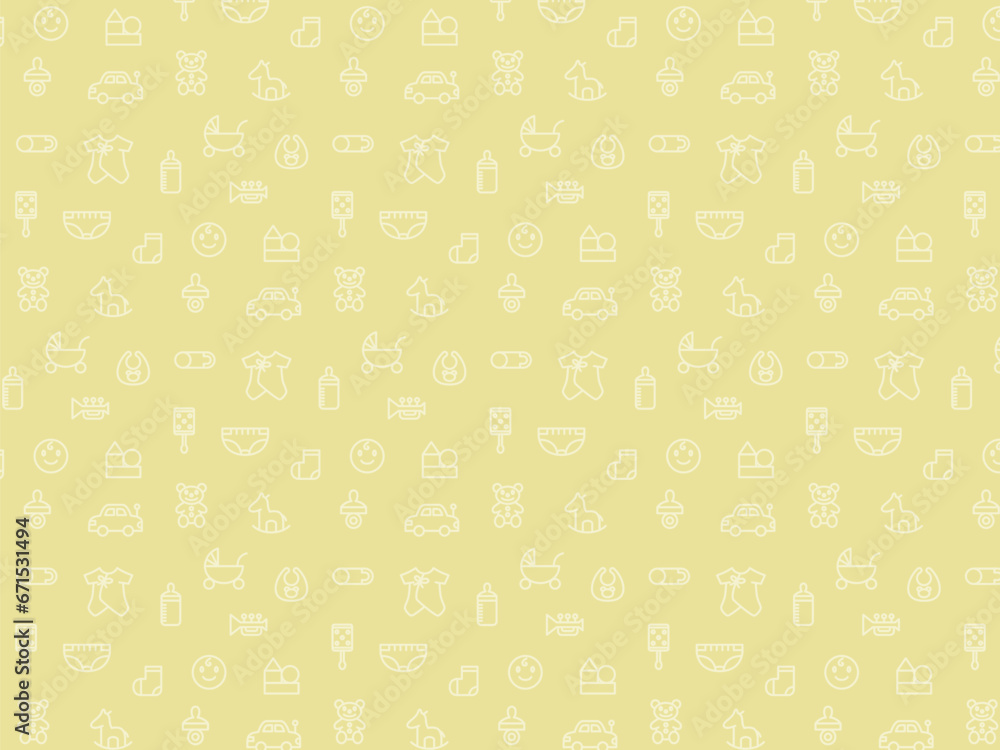育児ベビー用品の壁紙パターンイラスト 育児ベビー用品の壁紙パターンイラスト