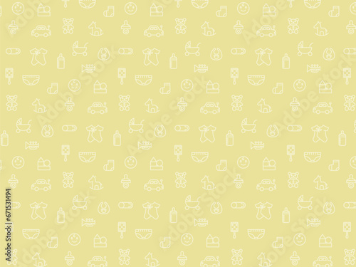 育児ベビー用品の壁紙パターンイラスト