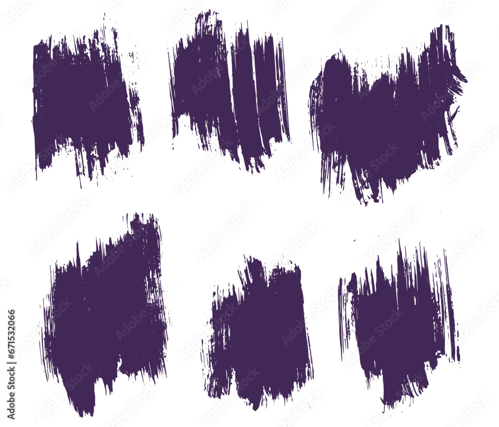 Hand paint ink purple grunge brush set