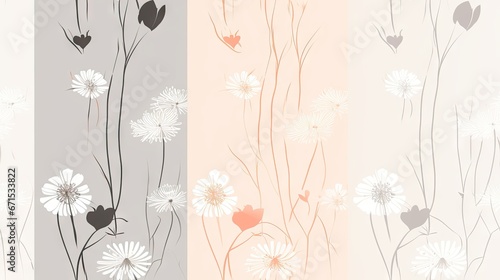  a couple of flowers are next to each other on a white and gray background with a red heart in the middle. generative ai