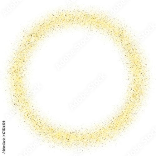 golden Christmas frame with sparkling gold particles