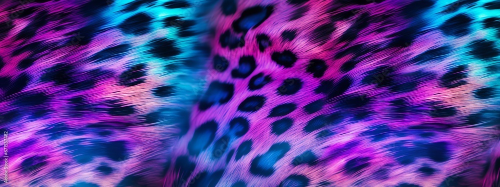 Holographic leopard seamless pattern background. Animal skin texture in retro fashion style.