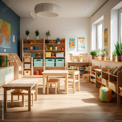 Children daycare center playroom interior design, International Day of Education