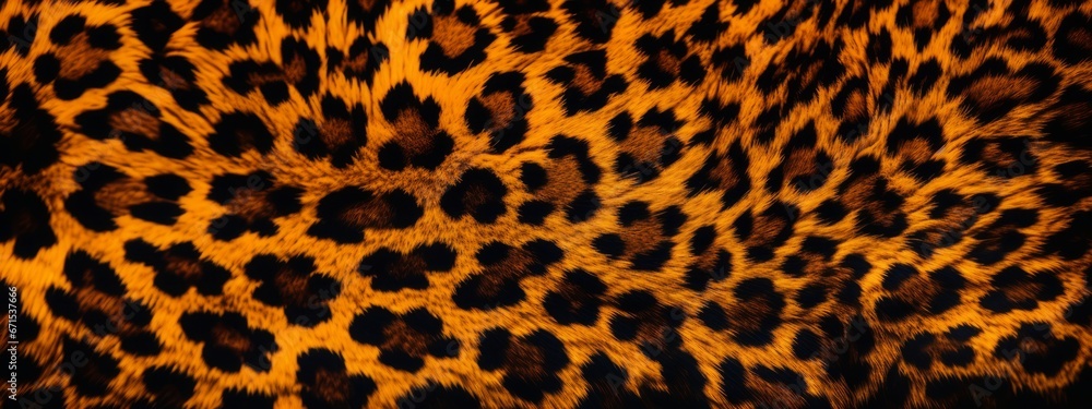 Leopard skin seamless pattern background. Animal skin texture in retro fashion style.