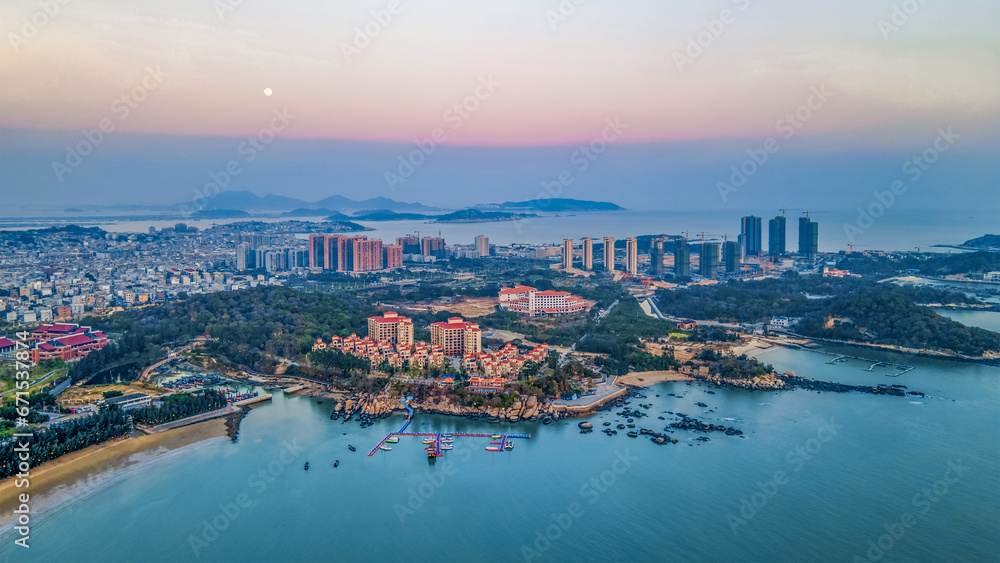 Fototapeta premium Aerial photography of Maluan Bay, Dongshan County, Zhangzhou City, Fujian Province, China