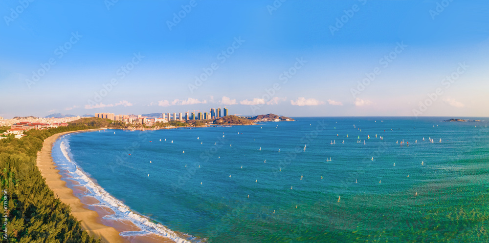 Fototapeta premium Aerial photography of Maluan Bay, Dongshan County, Zhangzhou City, Fujian Province, China