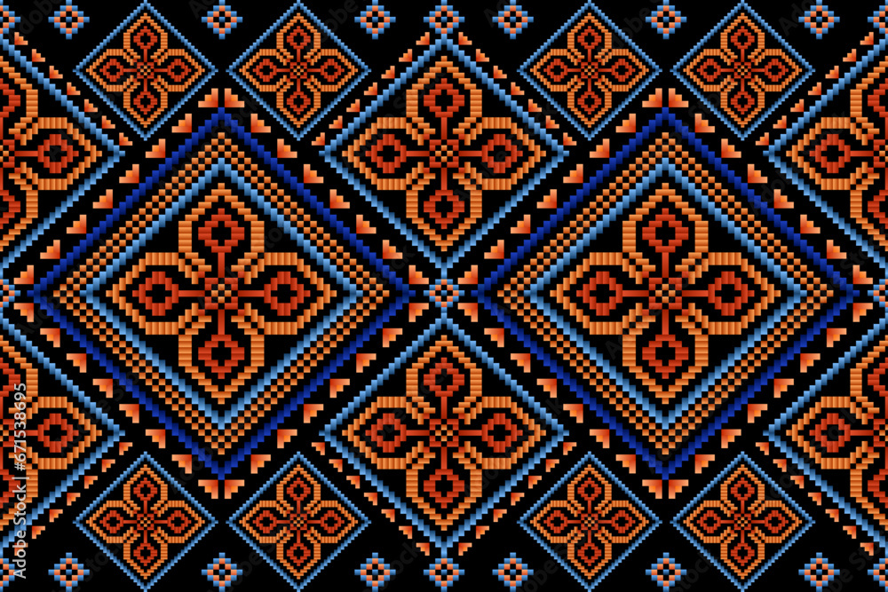 Pixel art geometric pattern. ethnic Abstract, fabric design pixel art. colorful purple flowers, hearts, white background. designed for fabric patterns, textiles, home decor, cross stitch, decoration. Pixel art geometric pattern. ethnic Abstract, fabric design pixel art. colorful purple flowers, hearts, white background. designed for fabric patterns, textiles, home decor, cross stitch, decoration.