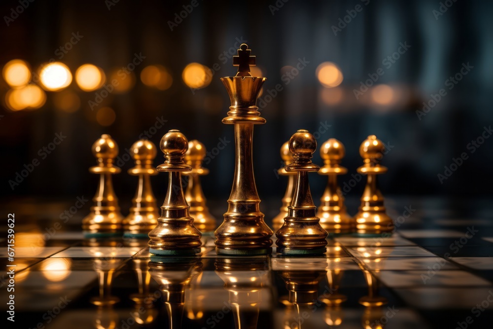 In the game of intelligence and strategy, a shining king takes the forefront, symbolizing victory and control. In the game of intelligence and strategy, a shining king takes the forefront, symbolizing victory and control.