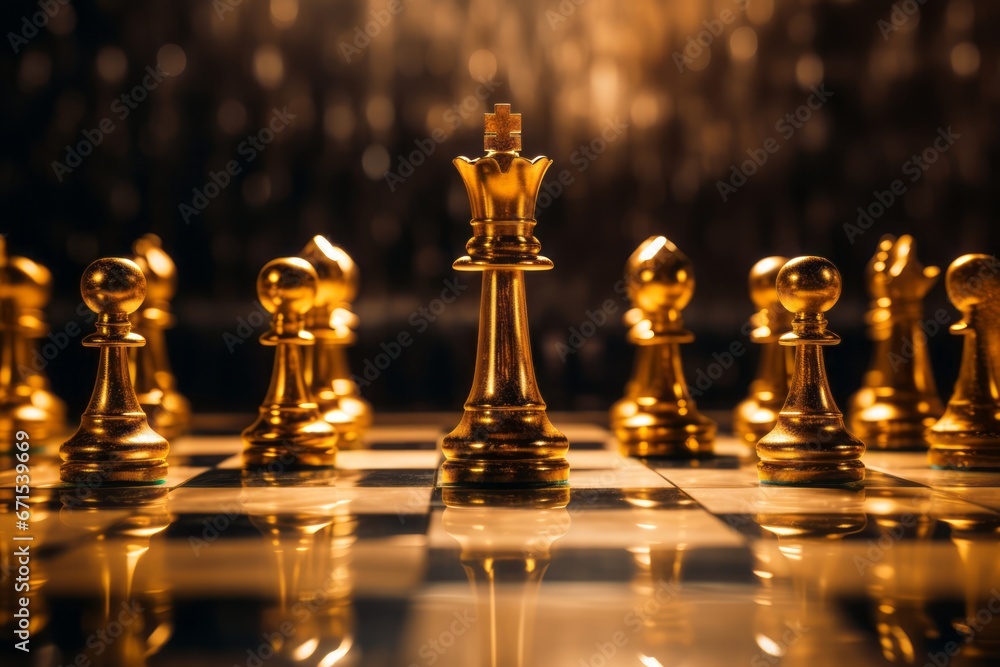 In the game of intelligence and strategy, a shining king takes the forefront, symbolizing victory and control. In the game of intelligence and strategy, a shining king takes the forefront, symbolizing victory and control.