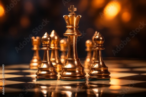 In the game of intelligence and strategy, a shining king takes the forefront, symbolizing victory and control.