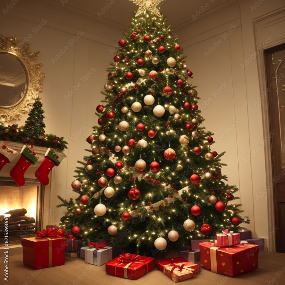 christmas tree and gifts