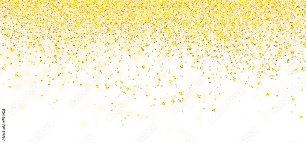 transparent falling gold glittering particle effect